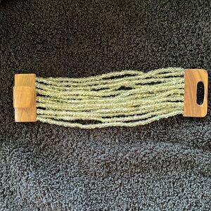 Fun Festive Gray/Smoky Bead Stretch Bracelet